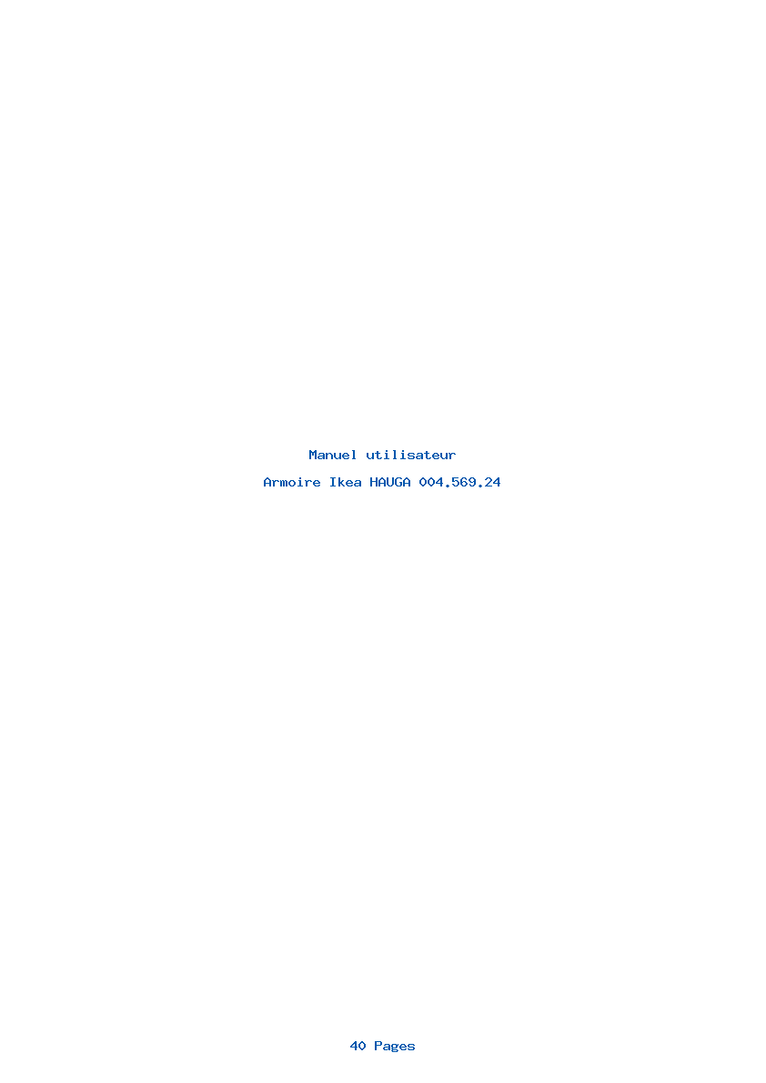 Page 1 de la notice Manuel utilisateur Ikea HAUGA 004.569.24