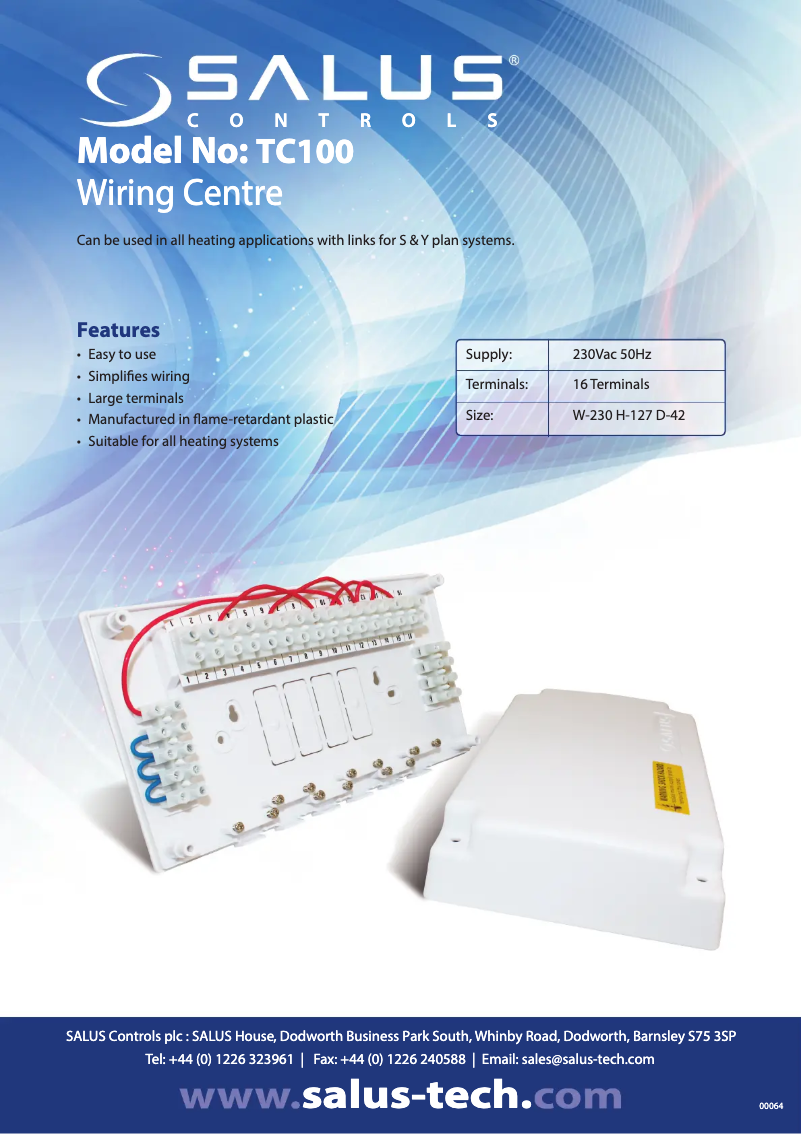 Página 1 del manual Ficha técnica Salus TC100