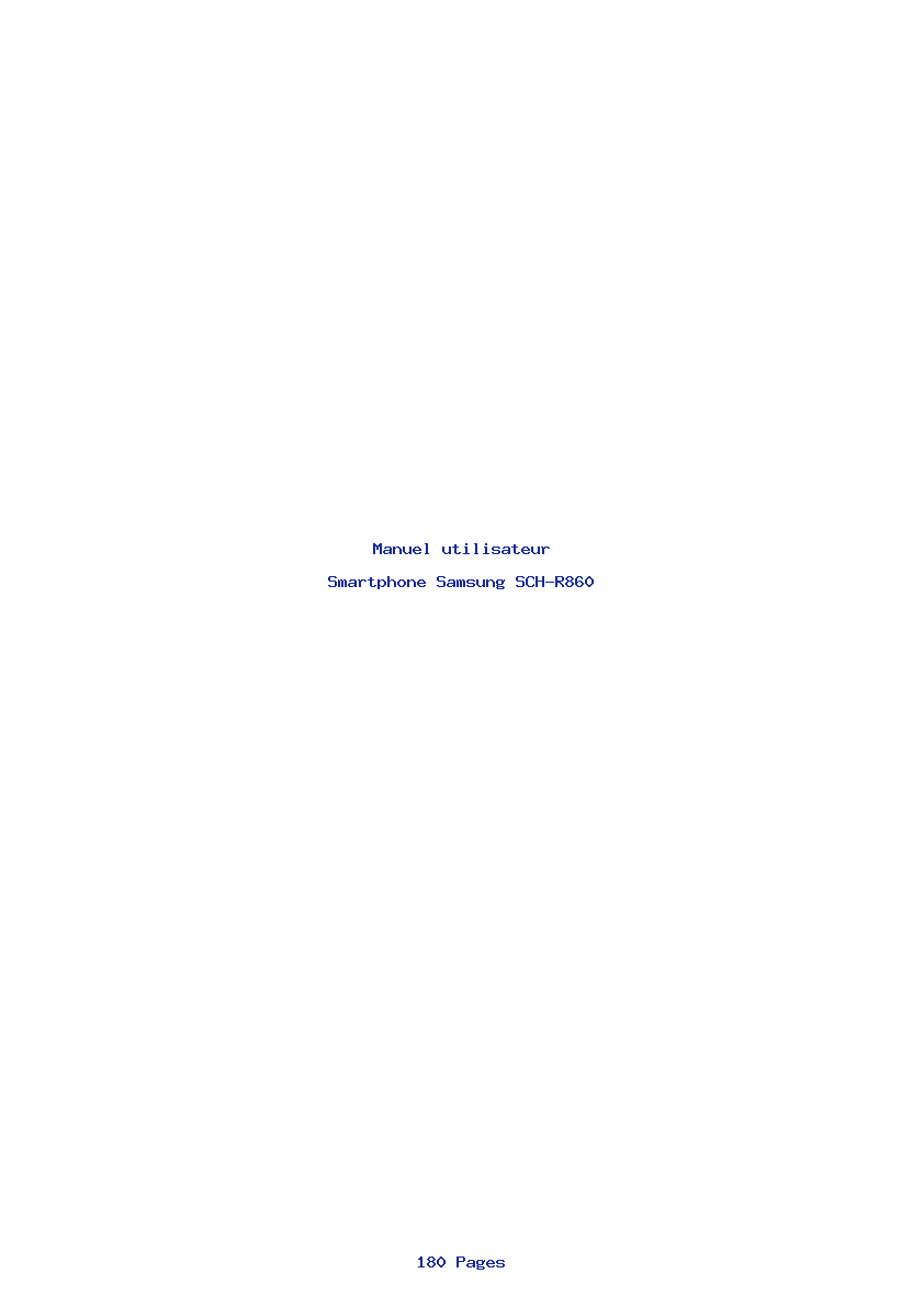 Page 1 de la notice Manuel utilisateur Samsung SCH-R860