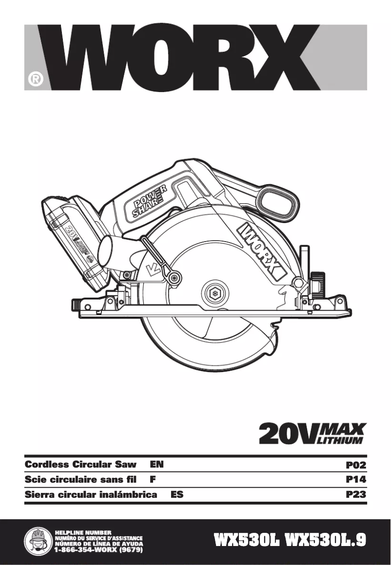 Page 1 of the manual User Manual Worx WX530L