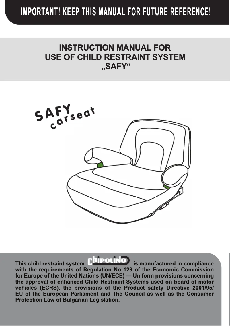 Page 1 de la notice Manuel utilisateur Chipolino Safy