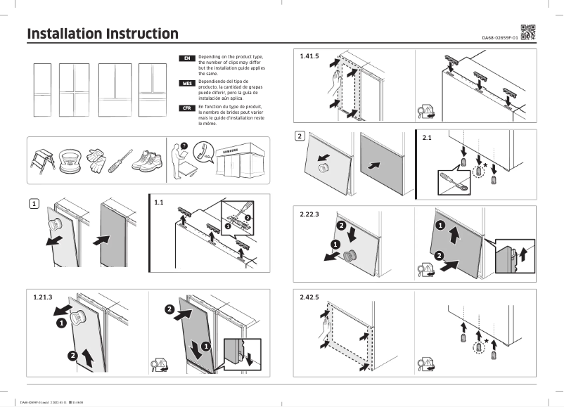Página 1 del manual Guía de instalación Samsung RF24BB6900AC