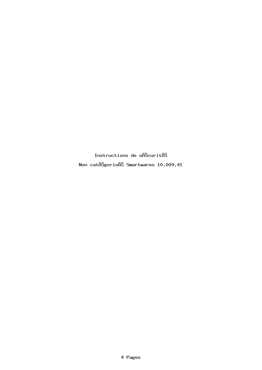 Image de la première page du manuel de l'appareil 10.009.41