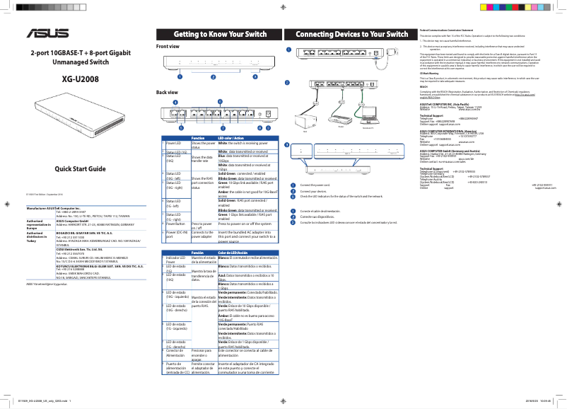 Page 1 de la notice Manuel utilisateur Asus XG-U2008