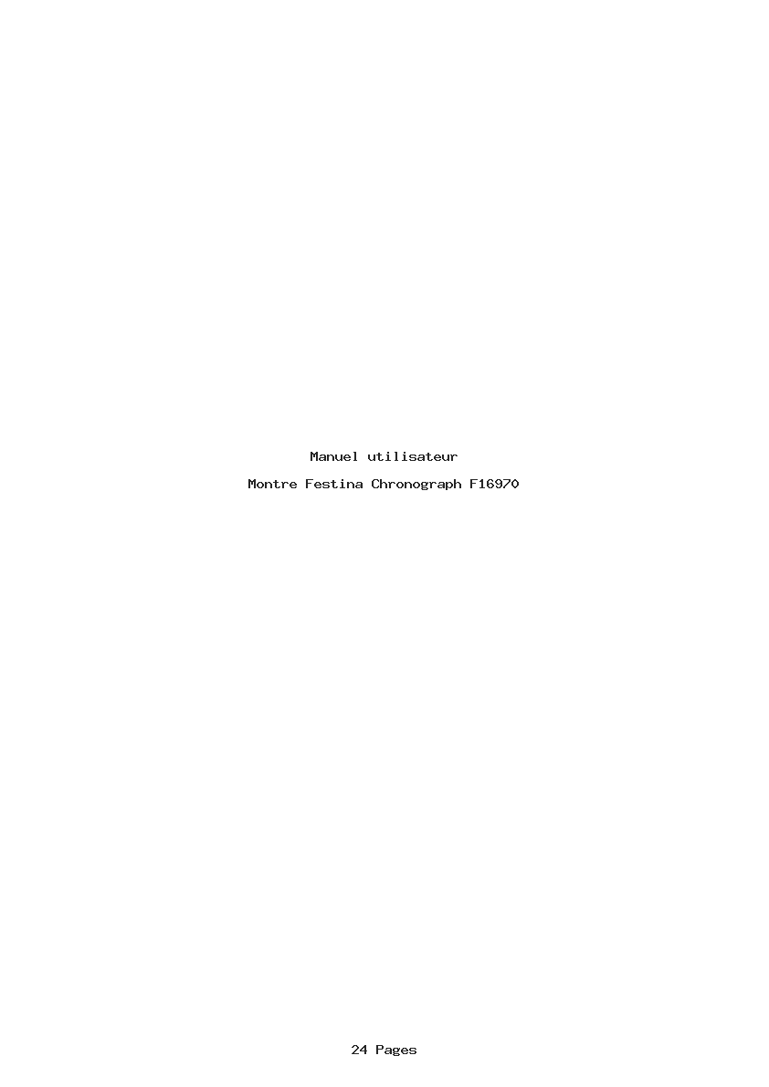 Page 1 de la notice Manuel utilisateur Festina Chronograph F16970