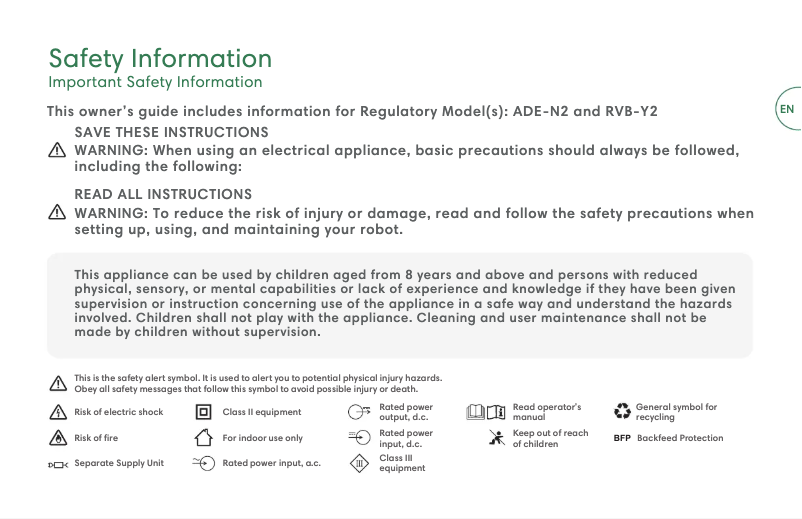 Page 1 de la notice Manuel utilisateur iRobot Roomba Combo i8