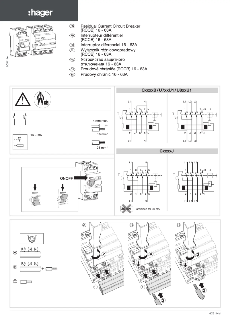 Página 1 del manual Manual de usuario Hager CF440J