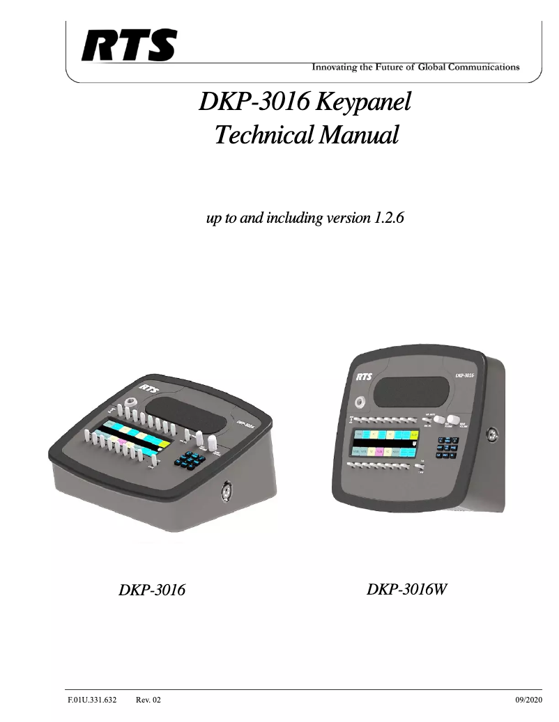 Page 1 de la notice Manuel utilisateur RTS DKP-3016