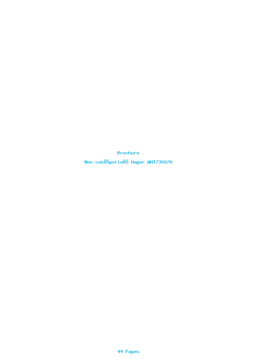 Page 1 de la notice Brochure Hager WHT73007A
