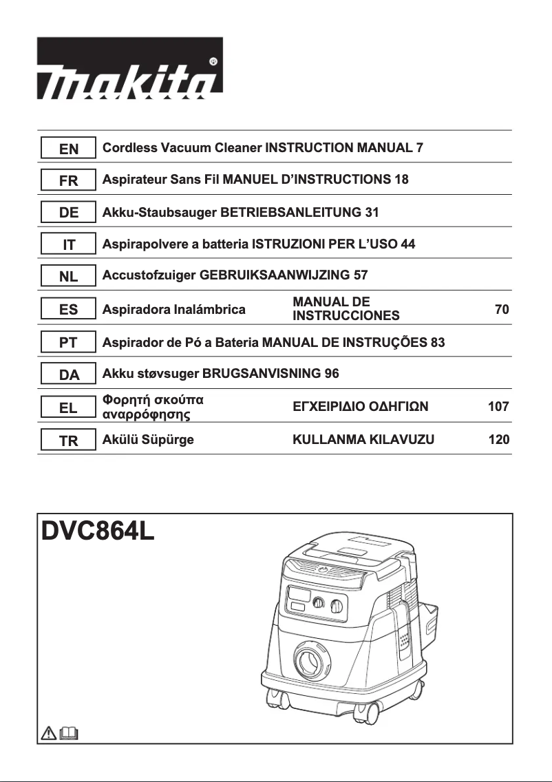 Page 1 de la notice Manuel utilisateur Makita DVC864LZ