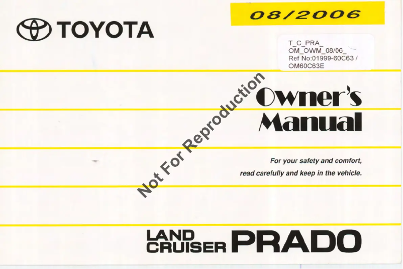 Page 1 de la notice Manuel utilisateur Toyota Land Cruiser Prado (2007)