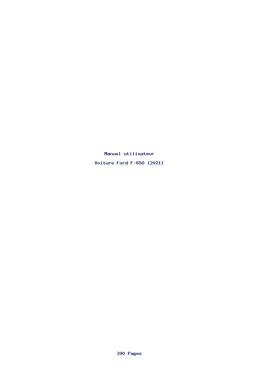 Page 1 de la notice Manuel utilisateur Ford F-650 (2021)