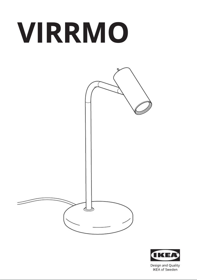 Page 1 de la notice Manuel utilisateur Ikea VIRRMO 004.713.59