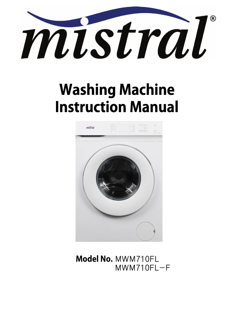 Page 1 de la notice Manuel utilisateur Mistral MWM710FL