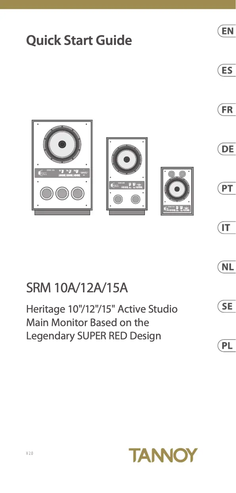 Page 1 de la notice Manuel utilisateur Tannoy SRM 10A