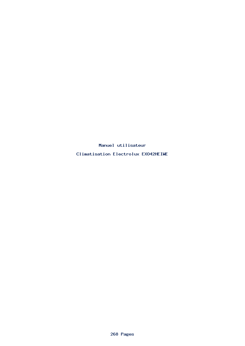 Page 1 de la notice Manuel utilisateur Electrolux EXO42HEIWE