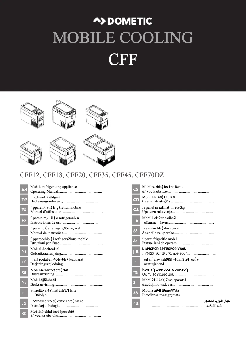 Page 1 de la notice Manuel utilisateur Dometic CFF20