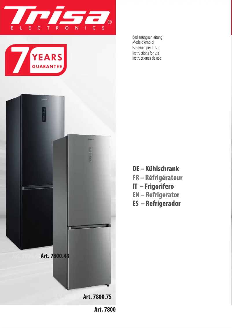 Page 1 de la notice Manuel utilisateur Trisa 7800