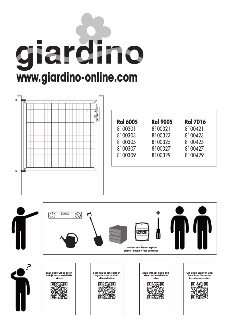 Page 1 de la notice Manuel utilisateur Giardino 8100309