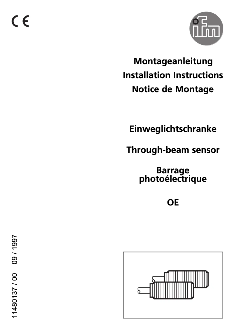 Page 1 de la notice Manuel utilisateur IFM OE0010