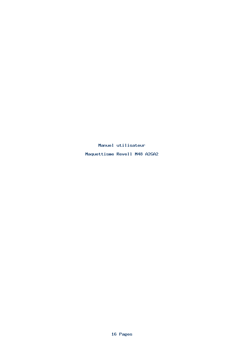 Page 1 de la notice Manuel utilisateur Revell M48 A2GA2