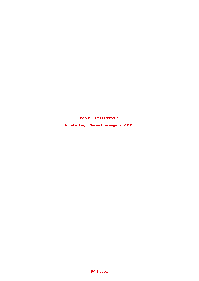 Page 1 de la notice Manuel utilisateur Lego Marvel Avengers 76203