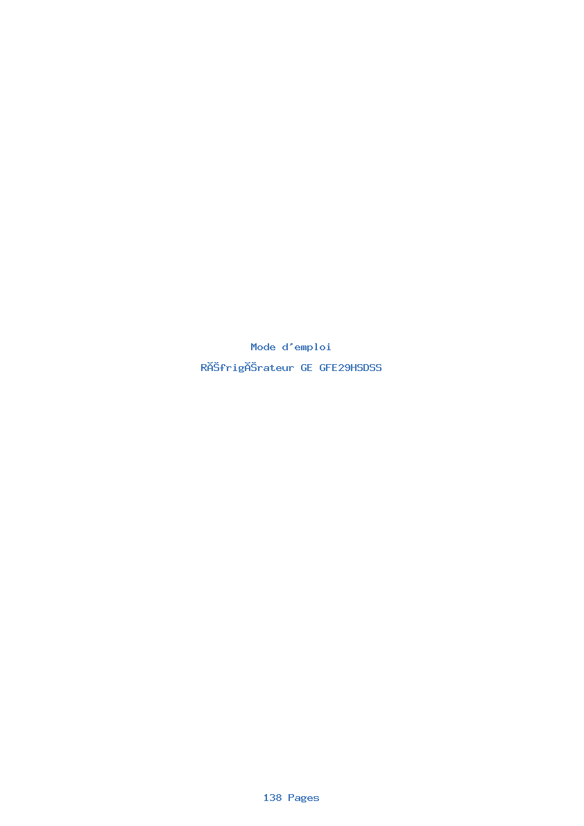 Page 1 de la notice Mode d'emploi GE GFE29HSDSS