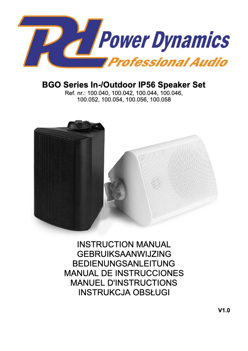 Page 1 de la notice Manuel utilisateur Power Dynamics BGO50