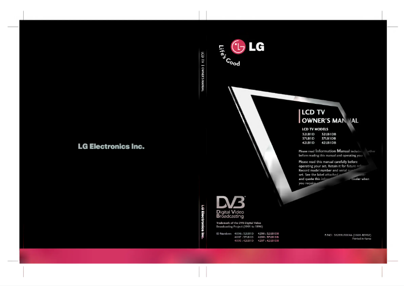 Page 1 de la notice Manuel utilisateur LG 32LB1D