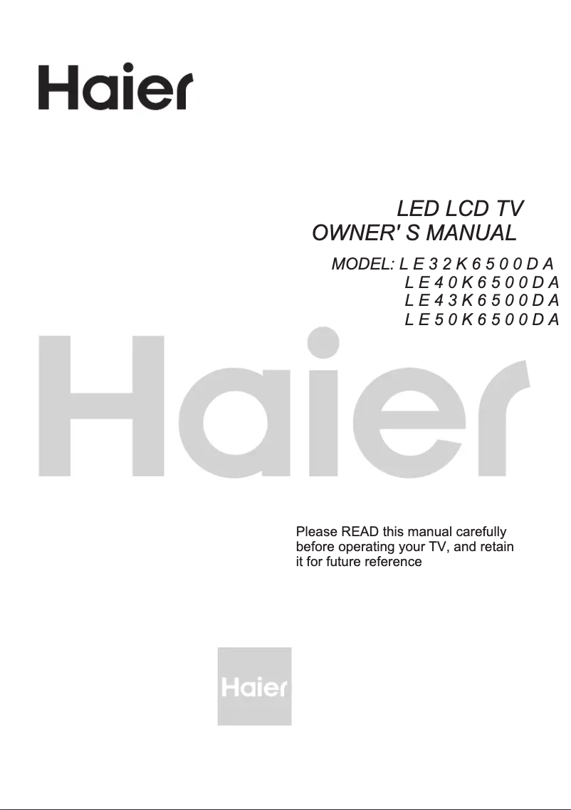 Página 1 del manual Manual de usuario Haier LE50K6500DA