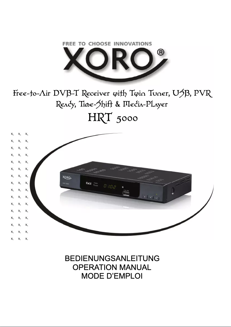 Page 1 de la notice Manuel utilisateur Xoro HRT 5000