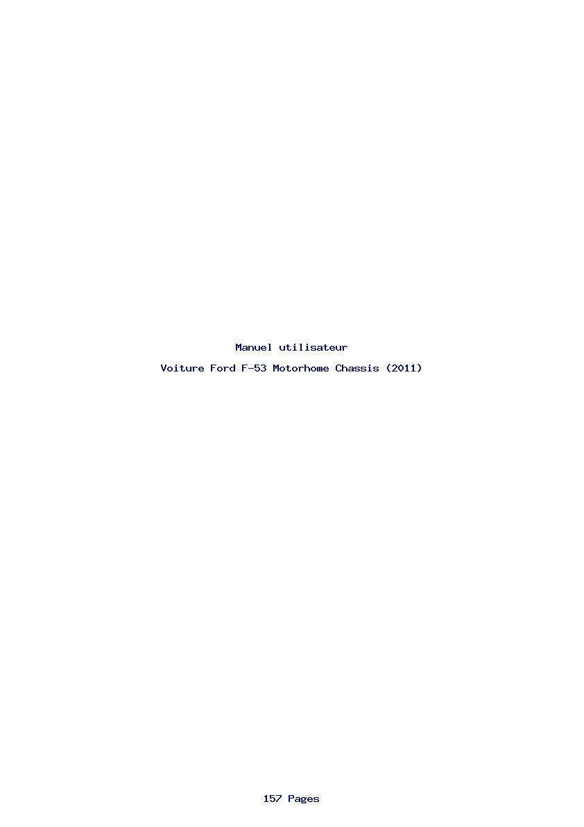 Page 1 de la notice Manuel utilisateur Ford F-53 Motorhome Chassis (2011)