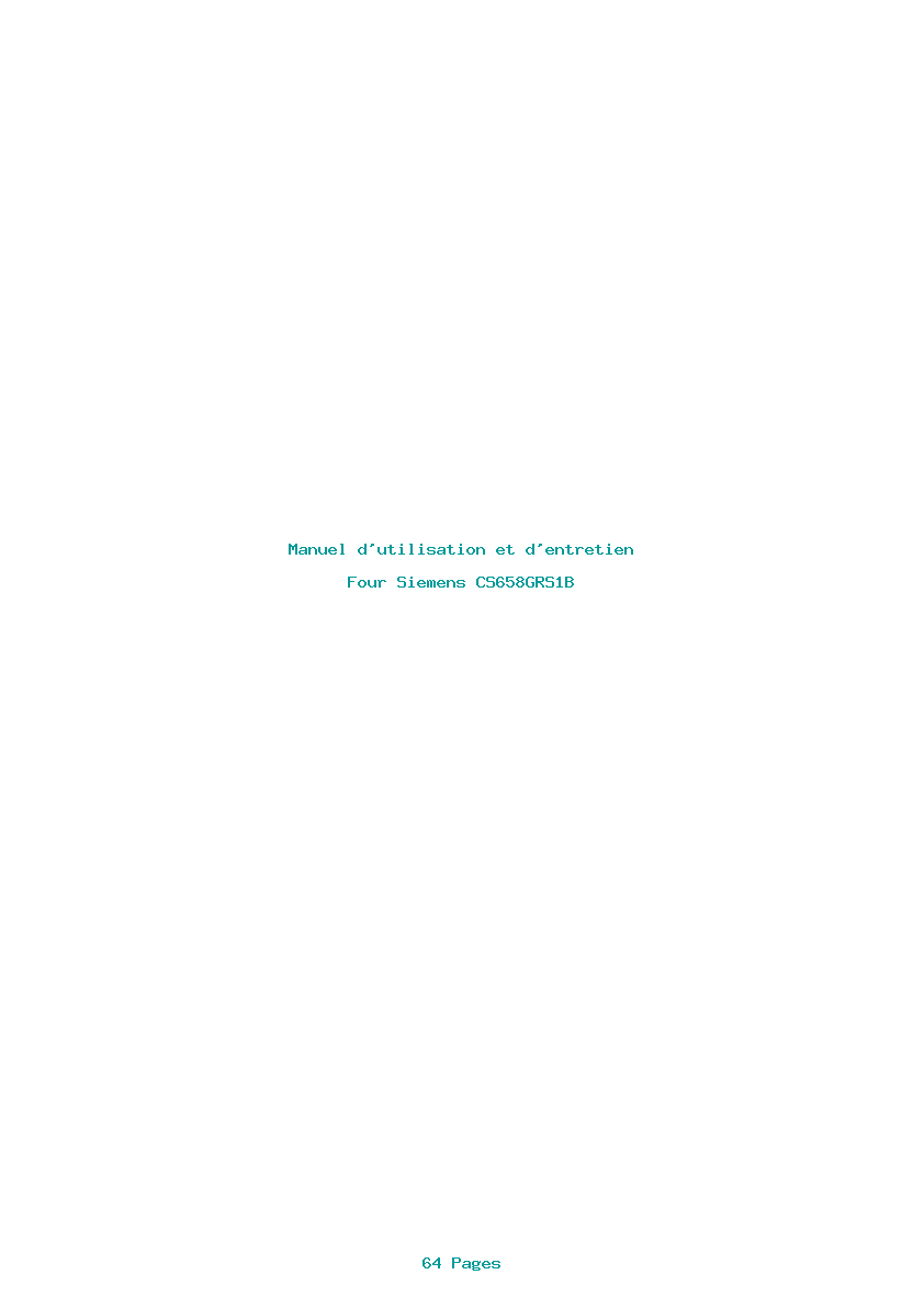 Image de la première page du manuel de l'appareil CS658GRS1B