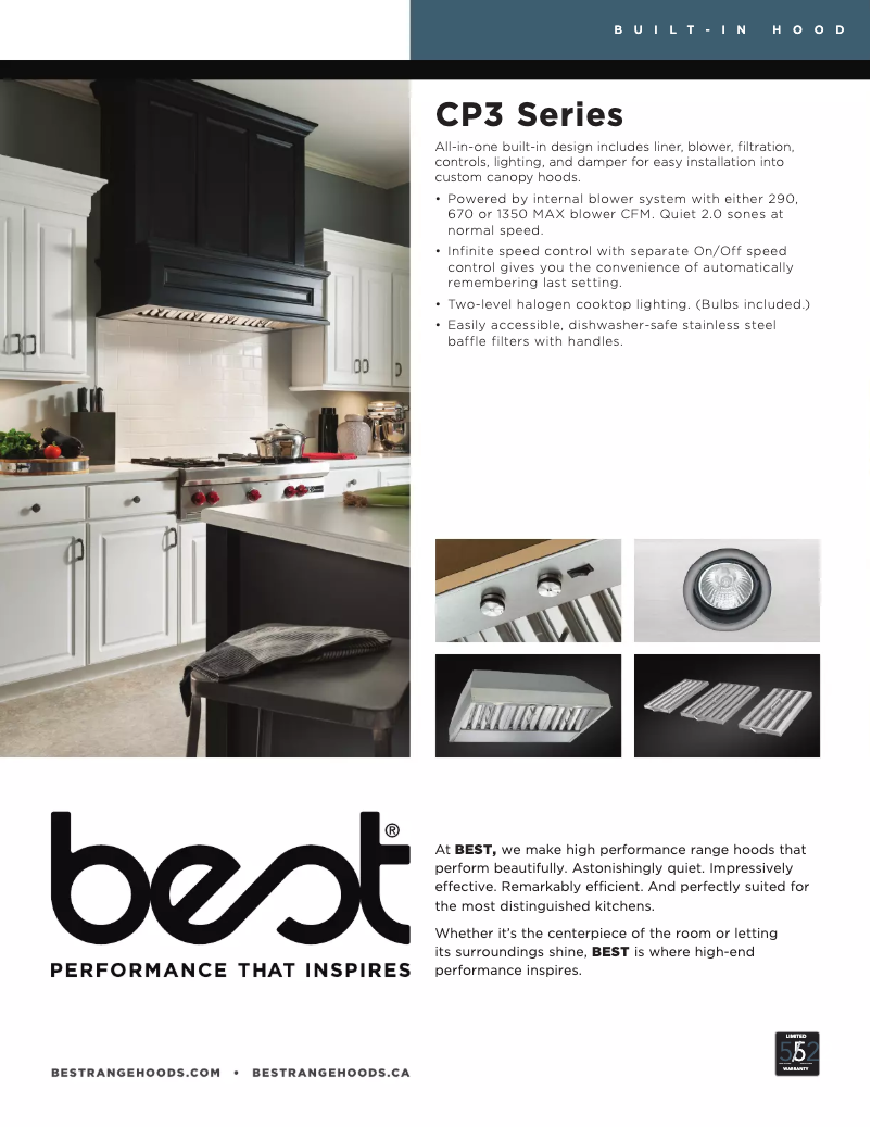 Página 1 del manual Ficha técnica Best CP34I309SB