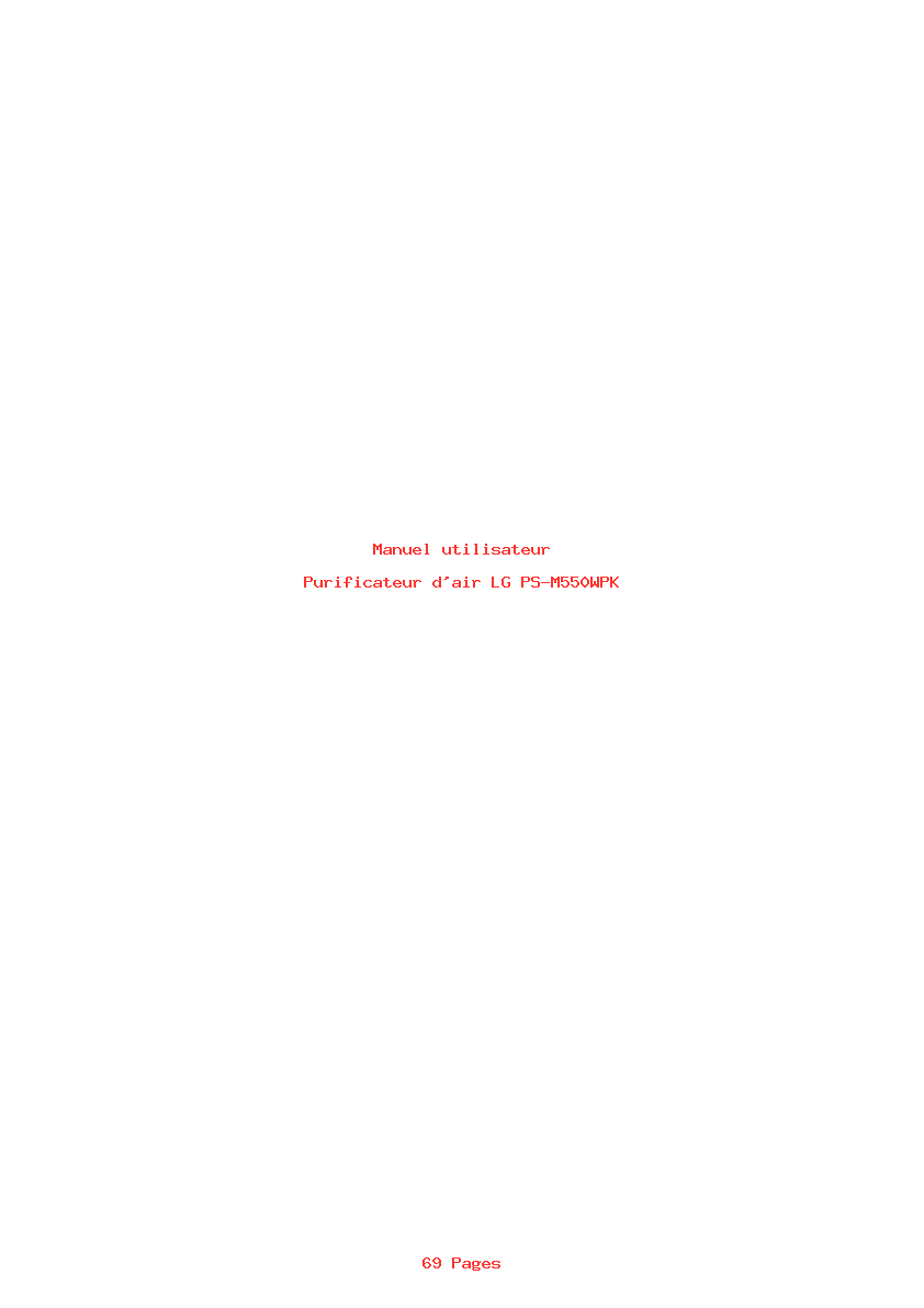 Page 1 de la notice Manuel utilisateur LG PS-M550WPK