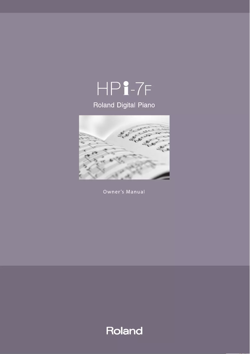 Page 1 de la notice Manuel utilisateur Roland HPi-7F