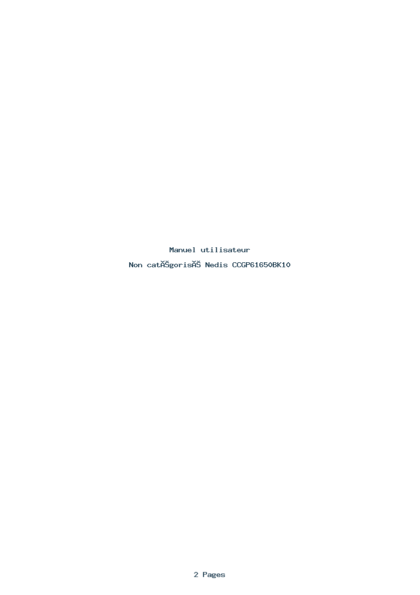 Page 1 de la notice Manuel utilisateur Nedis CCGP61650BK10