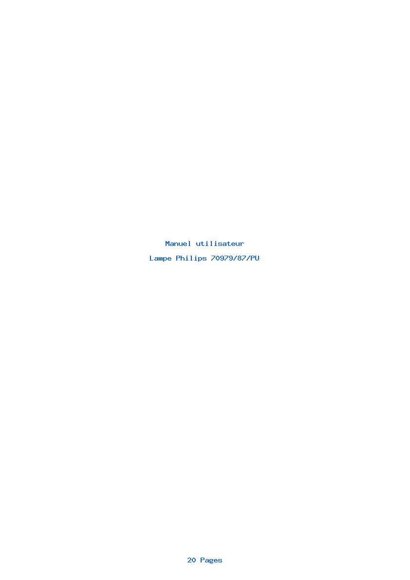 Page 1 de la notice Manuel utilisateur Philips 70979/87/PU