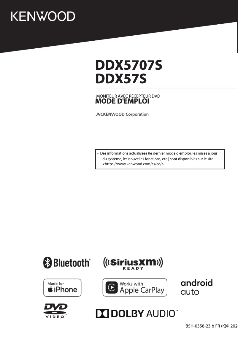 Page 1 de la notice Manuel utilisateur Kenwood DDX57S