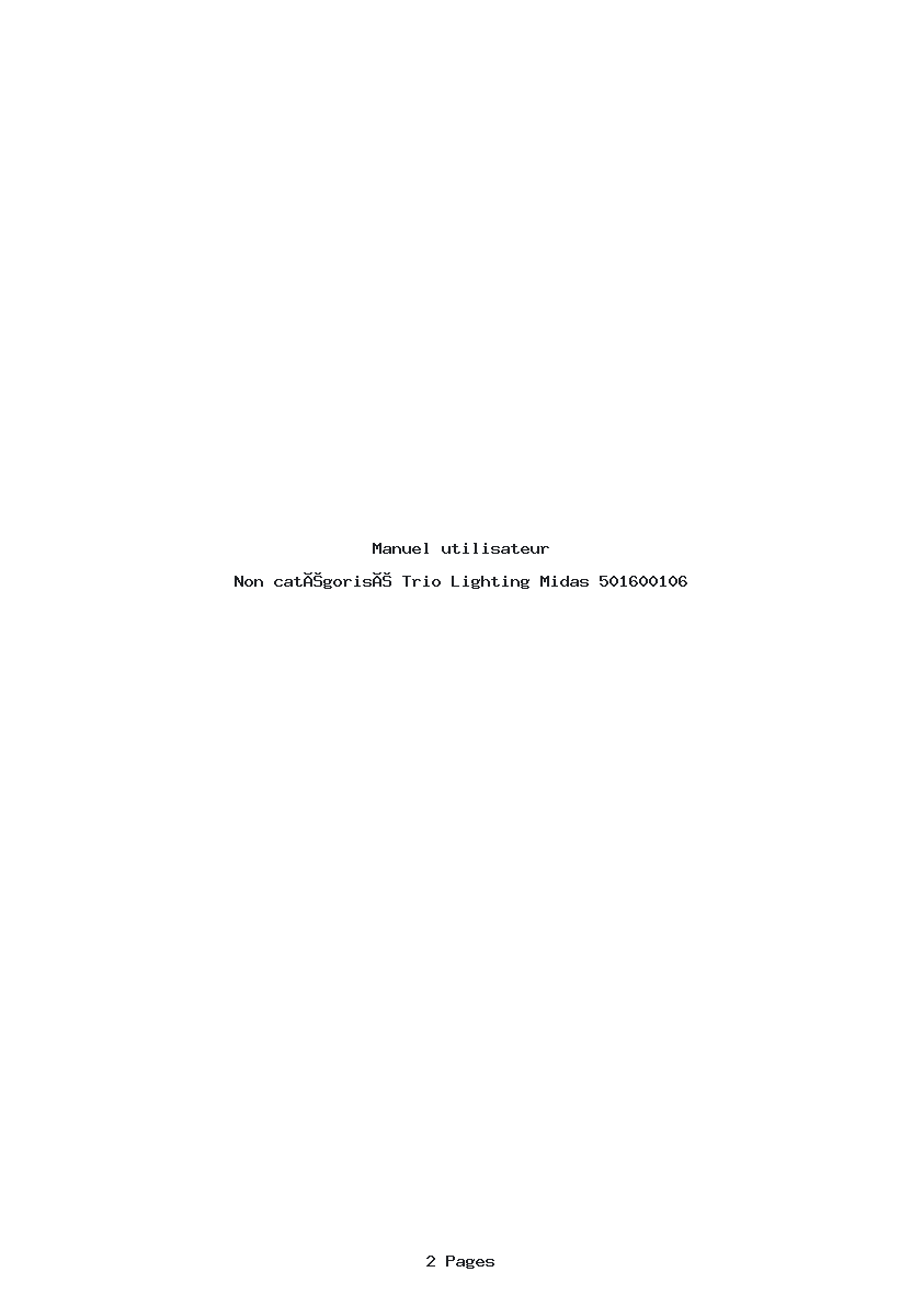 Page 1 de la notice Manuel utilisateur Trio Lighting Midas 501600106