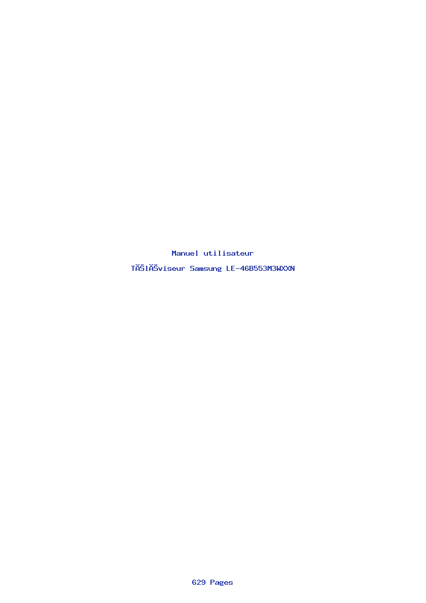 Page 1 de la notice Manuel utilisateur Samsung LE-46B553M3WXXN