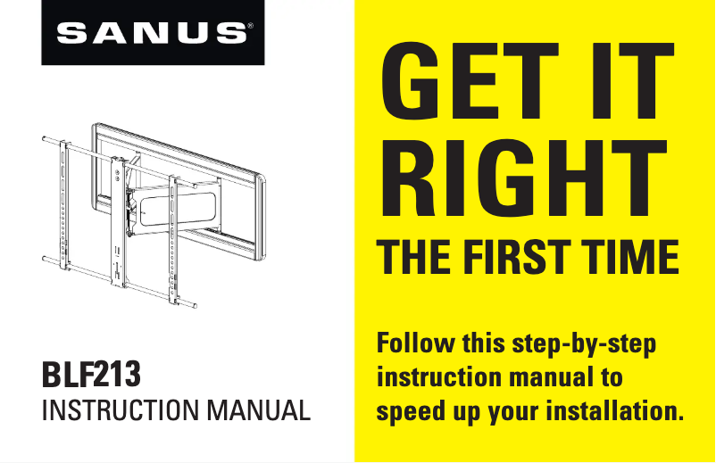 Page 1 de la notice Manuel utilisateur Sanus BLF213
