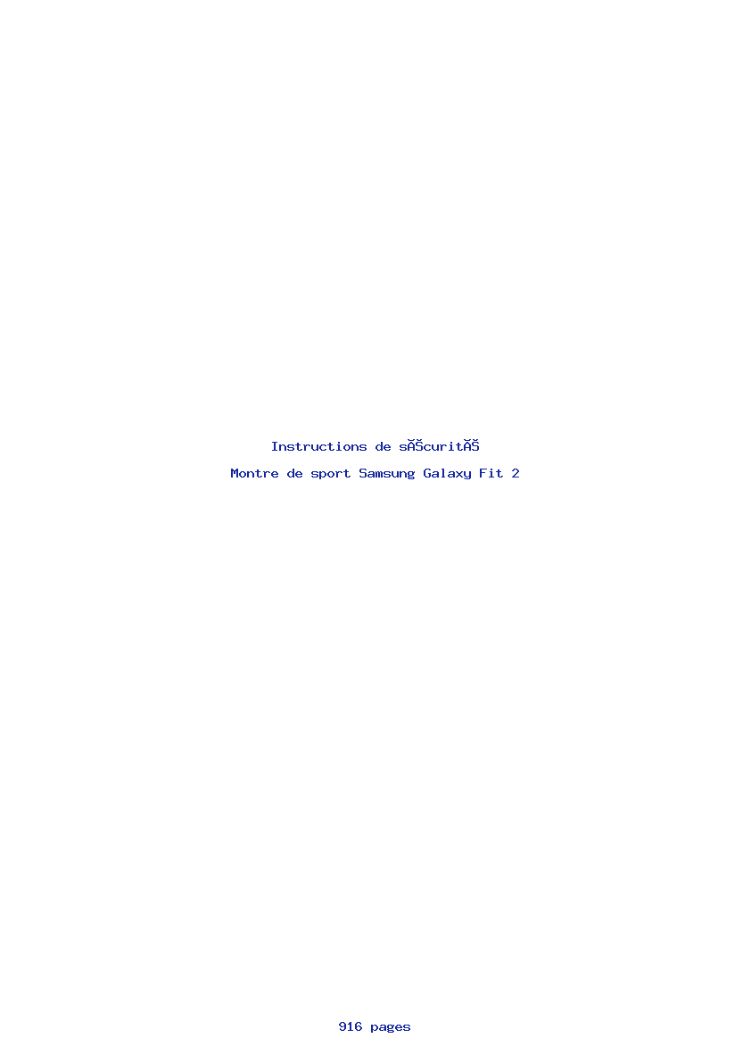 Page 1 de la notice Instructions de sécurité Samsung Galaxy Fit 2