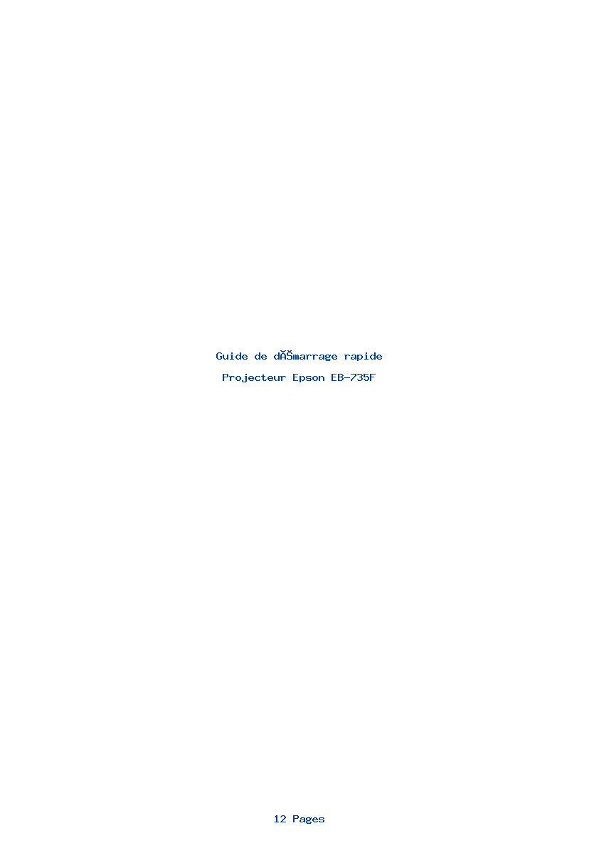 Page 1 de la notice Guide de démarrage rapide Epson EB-735F