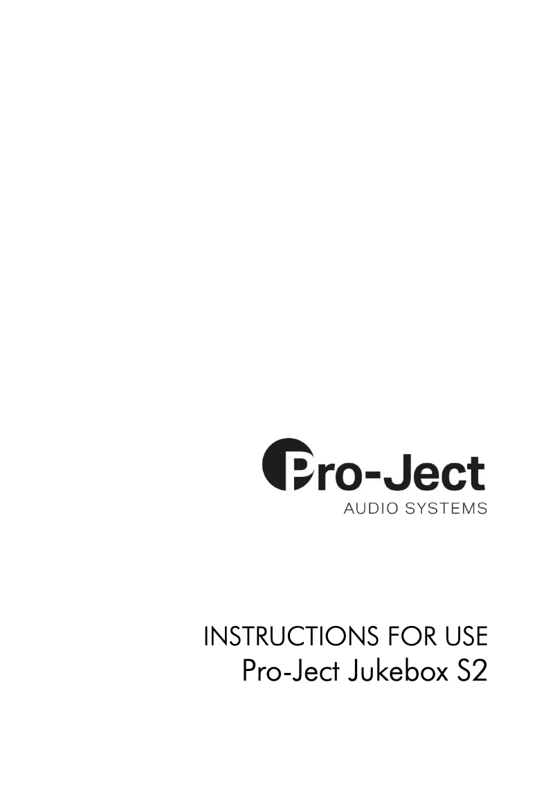 Page 1 de la notice Manuel utilisateur Pro-Ject Juke Box S2 E