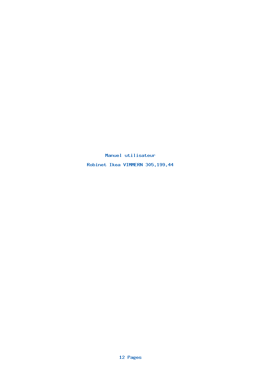 Page 1 de la notice Manuel utilisateur Ikea VIMMERN 305.199.44