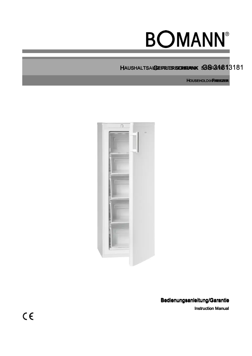 Page 1 de la notice Manuel utilisateur Bomann GS 3181