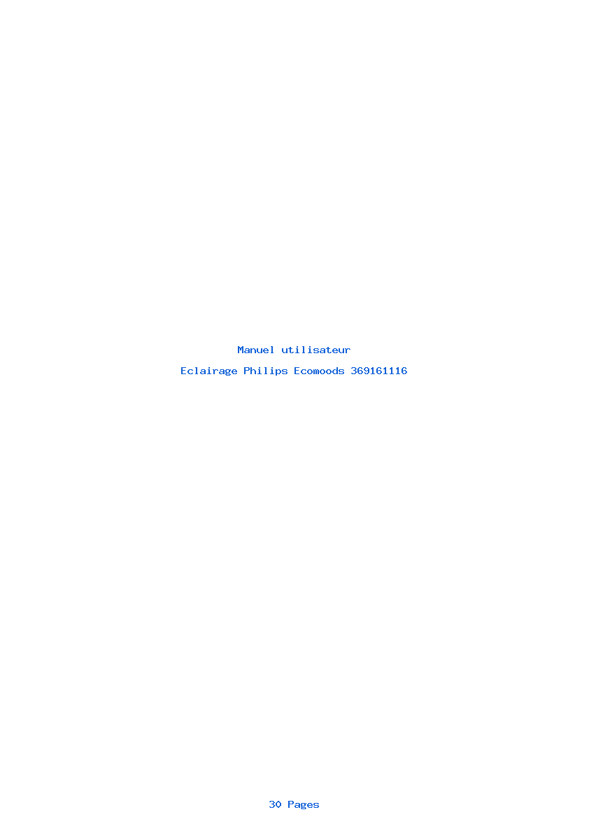 Page 1 de la notice Manuel utilisateur Philips Ecomoods 369161116
