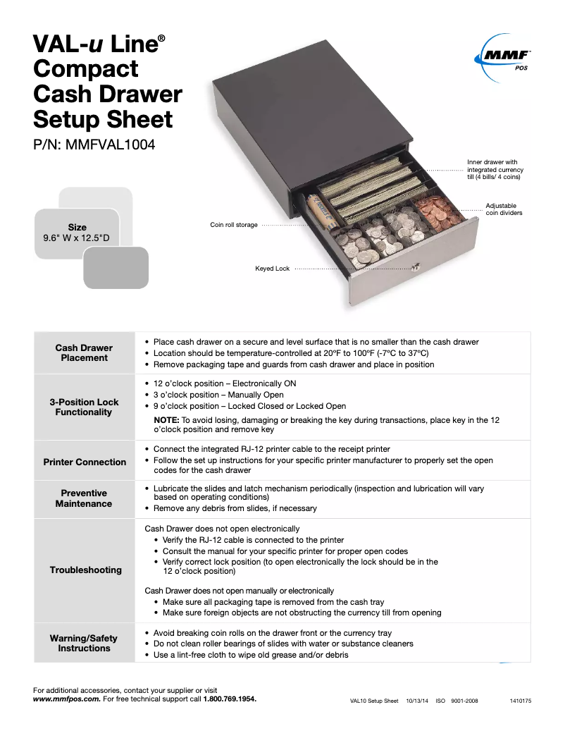 Page 1 de la notice Manuel utilisateur MMF MMF-VAL10-04