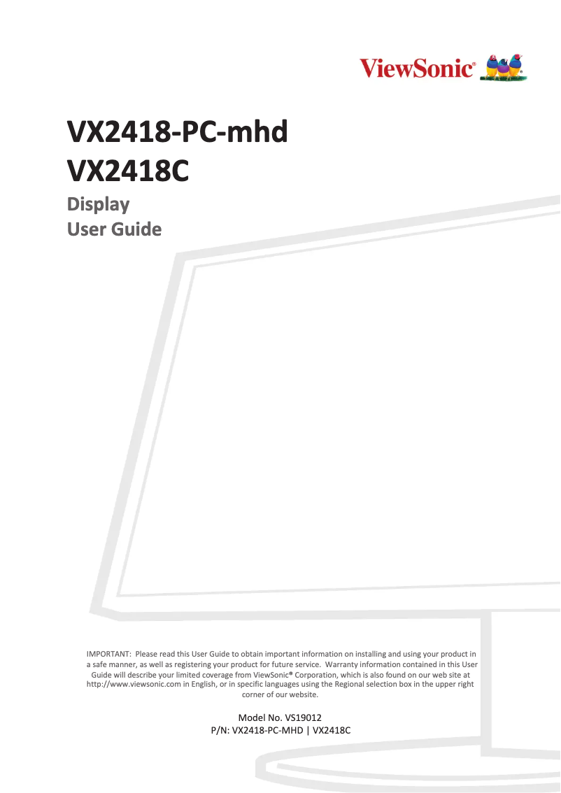 Página 1 del manual Manual de usuario Viewsonic VX2418C